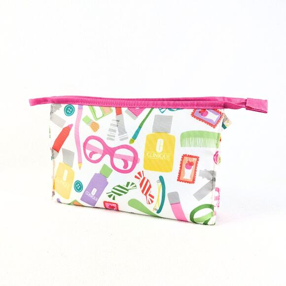 NWOT Clinique Multicolor Print Small Cosmetic Bag - Picture 1 of 3
